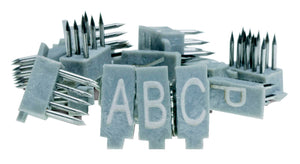 ANIMAL TATTOO LETTERS (A to Z): large pliers, 3/8" high, laser printed