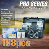 BOCCS PRO Tattoo Kit with 198pcs Digits, Letters, Nitrile Gloves, Storage Case, Pliers, Ink and More. For Identification of Sheep, Pigs, Goats, Rabbits and other Livestock (SMALL, Green)