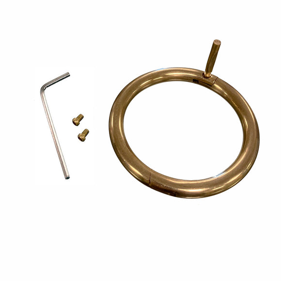 Bull rings made of brass Can be re-used by unscrewing a set screw or permanently on by using a break off screw Also includes an allen wrench