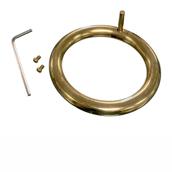 Bull rings made of brass Can be re-used by unscrewing a set screw or permanently on by using a break off screw Also includes an allen wrench